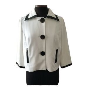 DressBarn Jacket White and Black Patent Leather
